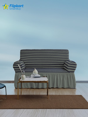 Flipkart SmartBuy Polyester Geometric 3 Seater Sofa Cover(Grey Pack of 1)
