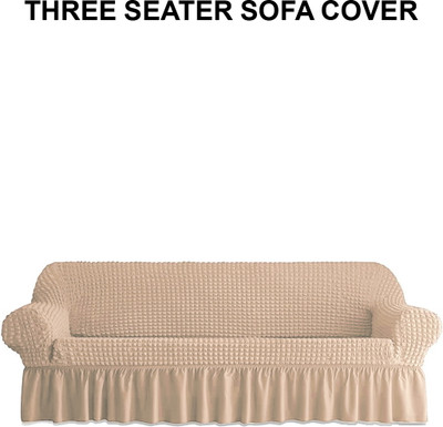 Flipkart SmartBuy Polyester Plain 3 Seater Sofa Cover(Gold Pack of 1)