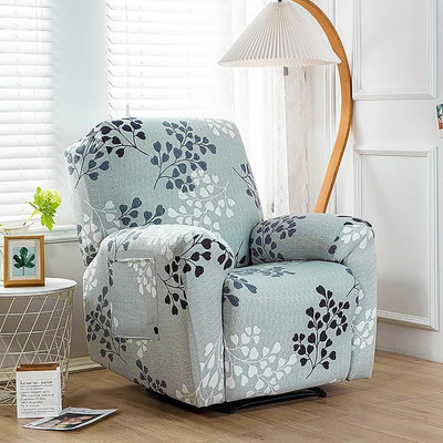 Magic Cover Polyester 1 Seater Sofa Floral Cover(Pack of 1 Grey)
