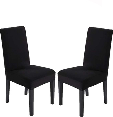 Magic Cover Polyester Abstract 1 Seater Chair Cover(Black Pack of 2)