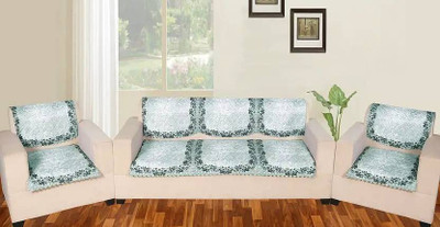 papsun Polyester 3+1+1 Seater Sofa Floral Cover(Pack of 10 Light Grey Printed Sofa Panel (5*2) 10PCS)