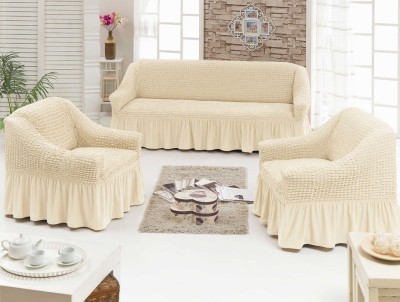 Flipkart SmartBuy Polyester Floral 3+1+1 Seater Sofa Cover(Beige Pack of 3)