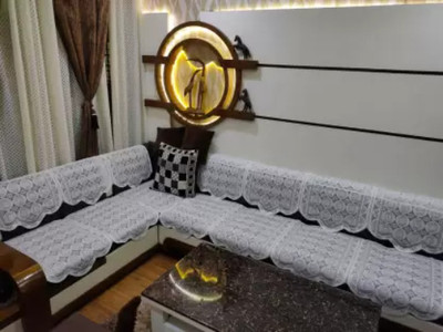 EASTTARDOMM Polycotton 3+2+2 Seater Sofa Floral Cover(Pack of 4 White)