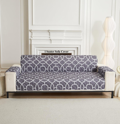 HOUSE OF QUIRK Polyester Plain 1 Seater Sofa Cover(Grey Pack of 1)