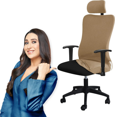 HOKiPO Jacquard 1 Seater Chair Plain Cover(Pack of 1 Light Brown)