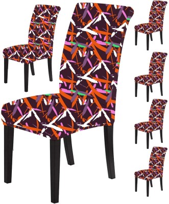 Shanti decor Polycotton Abstract Chair Cover(Multicolor Pack of 6)