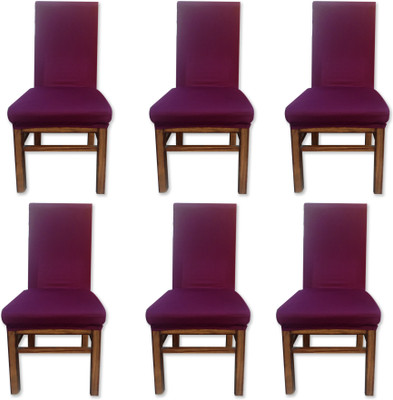 Leoaries Polyester Plain 1 Seater Chair Cover(Maroon Pack of 6)