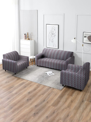 Multitex Polyester Geometric 3+1+1 Seater Sofa Cover(Gold Pack of 3)