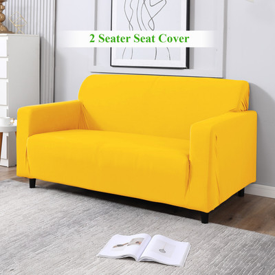 HOKiPO Polyester 2 Seater Sofa Plain Cover(Pack of 1 Sunny Yellow)