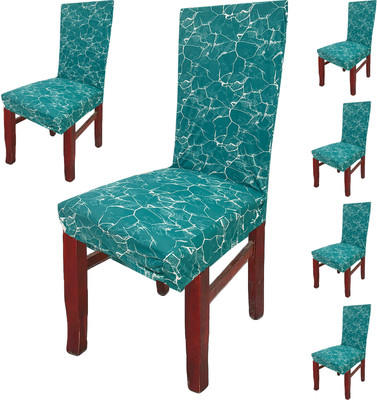 Gifts Island Polyester Abstract 1 Seater Chair Cover(Teal Pack of 6)