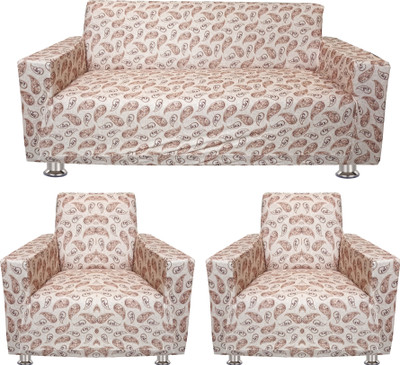 e1.88 Polyester Plain 3+1+1 Seater Sofa Cover(CREAM Pack of 3)
