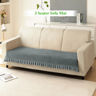 HOKiPO Velvet 3 Seater Sofa Plain Cover(Pack of 1 Grey)