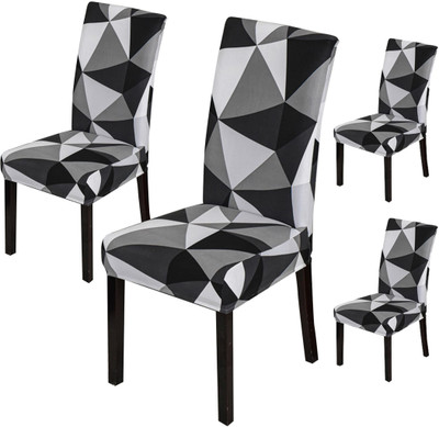 HOUSE OF QUIRK Polyester 1 Seater Chair Plain Cover(Pack of 4 White)