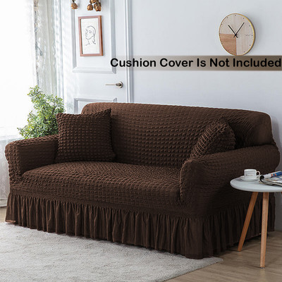lukzer Polyester Checkered 1 Seater Sofa Cover(Brown Pack of 1)