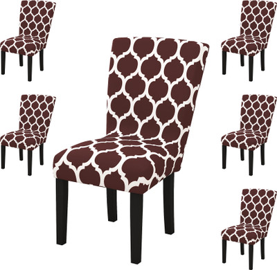 Story@home Polyester Abstract 1 Seater Chair Cover(Maroon Pack of 6)