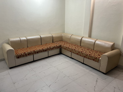 KINGLY Velvet 3+2 Seater L-Shape Sofa Plain Cover(Pack of 2 Rust Mrn)