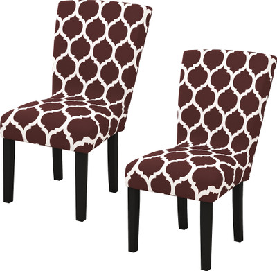 Story@home Polyester 1 Seater Chair Damask Cover(Pack of 2 Maroon)