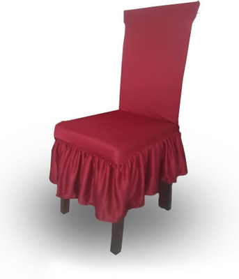 e1.88 Polyester Plain 1 Seater Chair Cover(Red Pack of 4)