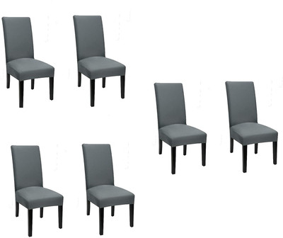 Aibzi Polyester 1 Seater Chair Plain Cover(Pack of 6 Grey)