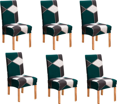 lukzer Polyester Geometric 1 Seater Chair Cover(Multicolor Pack of 6)