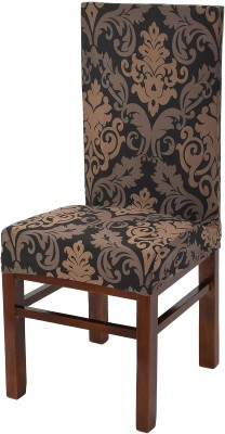 YELLOW WEAVES Polyester Floral Chair Cover(Floral Brown Pack of 1)