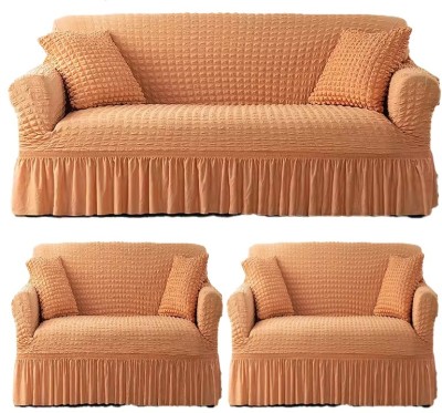 TONY STARK Polycotton Striped Sofa Cover(Beige Pack of 3)