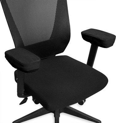 HOKiPO Polyester 1 Seater Chair Plain Cover(Pack of 2 Chair Arm Rest Cushion Pad for Office Chair Comfy Armrest Covers, Black)