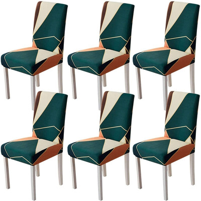 QUIRKYHUB Polycotton 6 Seater Chair Floral Cover(Pack of 6 Multicolor)