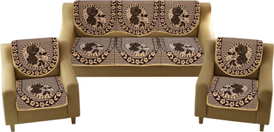 AK Decor Cotton Abstract 3+1+1 Seater Sofa Cover(Multicolor Pack of 10)