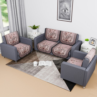 KUBER INDUSTRIES Cotton Floral 4 Seater Sofa Cover(Blushing Peach Pack of 8)
