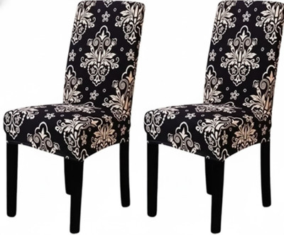 Sheikh Decore Polycotton 1 Seater Chair Floral Cover(Pack of 2 BLACK)