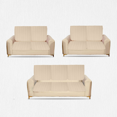 VHH Velvet 3+2+2 Seater Sofa Plain Cover(Pack of 1 Cream)