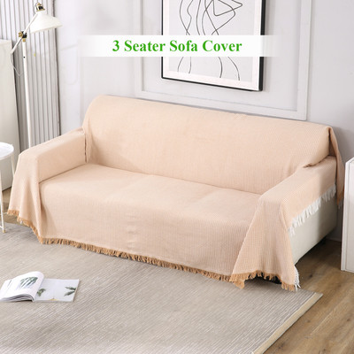 HOKiPO Polycotton 3 Seater Sofa Plain Cover(Pack of 1 Peach)