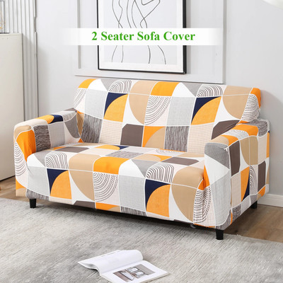 HOKiPO Polyester Abstract 2 Seater Sofa Cover(Square Abstract Pack of 1)
