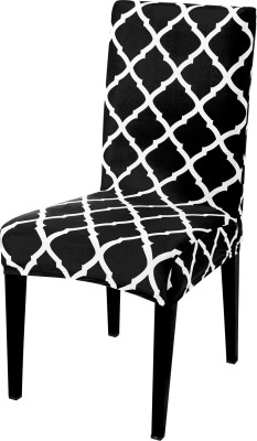 HOKiPO Polyester Geometric Chair Cover(Black Pack of 1)