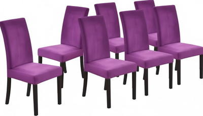Sheikh Decore Velvet 1 Seater Chair Plain Cover(Pack of 8 PURPLE)
