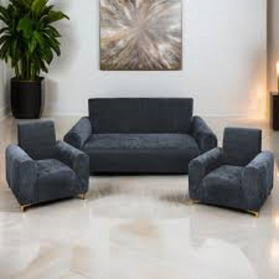 TURIYA Velvet, Generic 3+1+1 Seater Sofa Plain Cover(Pack of 1 Grey)