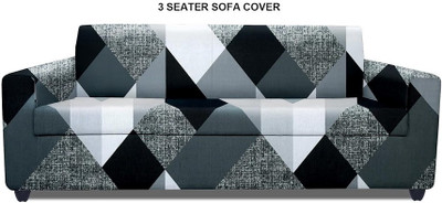 Sitting Style Polyester Geometric 3+1+1 Seater Sofa Cover(Multicolor Pack of 1)