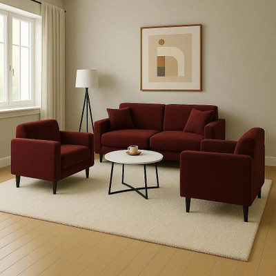 Decowell Polyester Plain 3+1+1 Seater Sofa Cover(Brown Pack of 3)