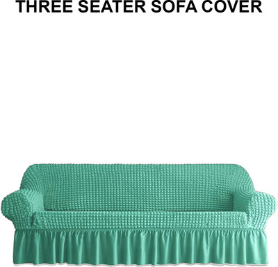 Cortina Polyester Polka 3 Seater Sofa Cover(Green Pack of 1)