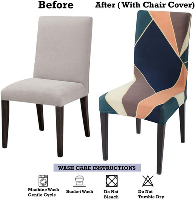 Roodra Creations Polyester Abstract 1 Seater Chair Cover(Multicolor Pack of 1)