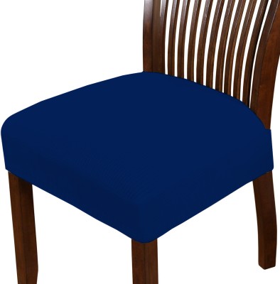 LAZI Polyester Plain Chair Cover(Blue Pack of 1)