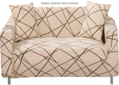 HOUSE OF QUIRK Polyester Plain 1 Seater Sofa Cover(Brown Pack of 1)