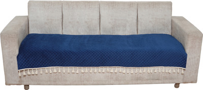 Fashion Throw Velvet 3 Seater Sofa Geometric Cover(Pack of 1 Blue)