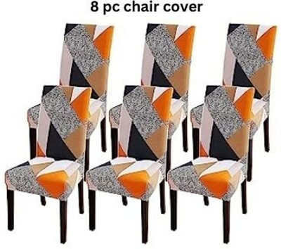 NAYISHI Polycotton 1 Seater Chair Geometric Cover(Pack of 8 orange)