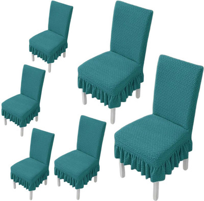 DFH Polycotton 1 Seater Chair Plain Cover(Pack of 6 Designer high-quality twill jacquard soft fabric ,Green color,)