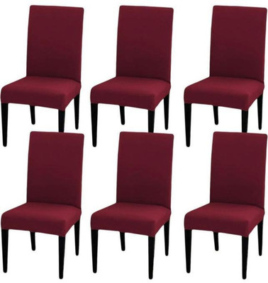 TURIYA Polycotton 1 Seater Chair Plain Cover(Pack of 6 Maroon)