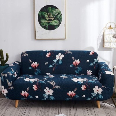 Ishantex World Polyester Floral Sofa Cover(Blue Pack of 1)