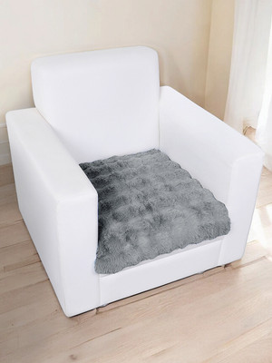 Story@home Polyester Plain 1 Seater Sofa Cover(Grey Pack of 1)