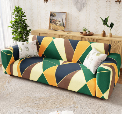 lukzer Polyester 2 Seater Sofa Floral Cover(Pack of 1 Geometric)